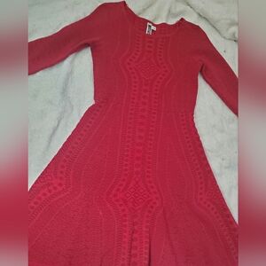Raspberry Knit Julian Taylor Sweater Dress